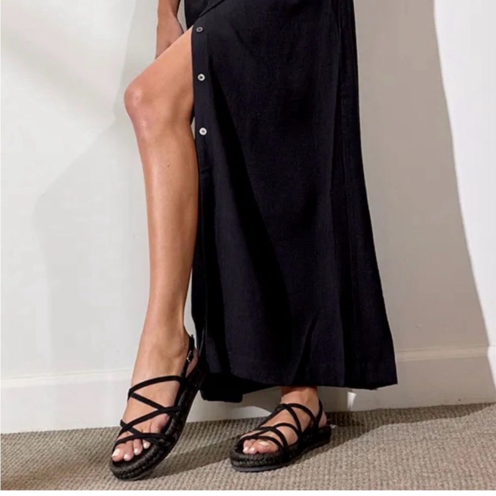 New in box Brochu Walker black suede espadrille sandals size 10